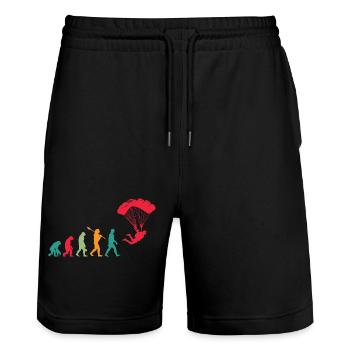 Parachutiste Evolution Parachutiste - Short de jogging bio TRAINER Stanley/Stella unisexe - noir - Devant - Nik (191cm) & Marisol (170cm)