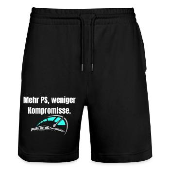 Mehr PS, weniger Kompromisse –Auto Tuning & Racing - Stanley/Stella Unisex Bio Joggingshorts Trainer  - Schwarz - Vorne - Nik (191cm) & Marisol (170cm)
