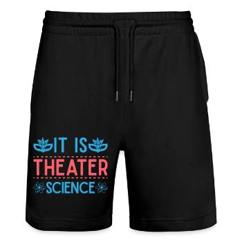 Théâtre musical C’est un cadeau scientifique théâtral - Short de jogging bio TRAINER Stanley/Stella unisexe - noir - Devant - Nik (191cm) & Marisol (170cm)