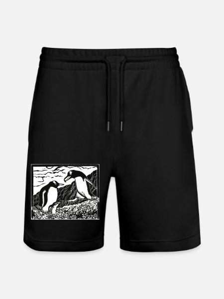 alpha beast penguins - Stanley/Stella Trainer Unisex Organic Jogging Shorts - black