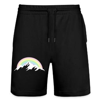 Amoureux de la nature arc-en-ciel de la montagne - Short de jogging bio TRAINER Stanley/Stella unisexe - noir - Devant - Nik (191cm) & Marisol (170cm)