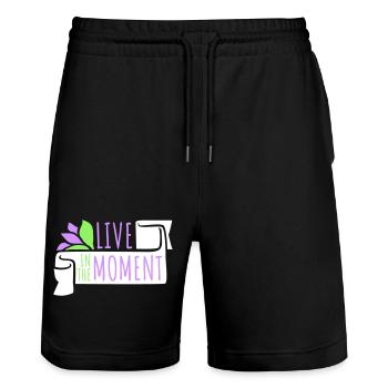 Live In The Moment Mindfulness Presence Awareness - Stanley/Stella Trainer Unisex Organic Jogging Shorts - black - Front - Nik (191cm) & Marisol (170cm)