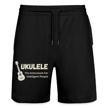 Ukulele For Intelligent People - Funny Musician - Stanley/Stella Trainer Unisex Organic Jogging Shorts - black - Front - Nik (191cm) & Marisol (170cm)