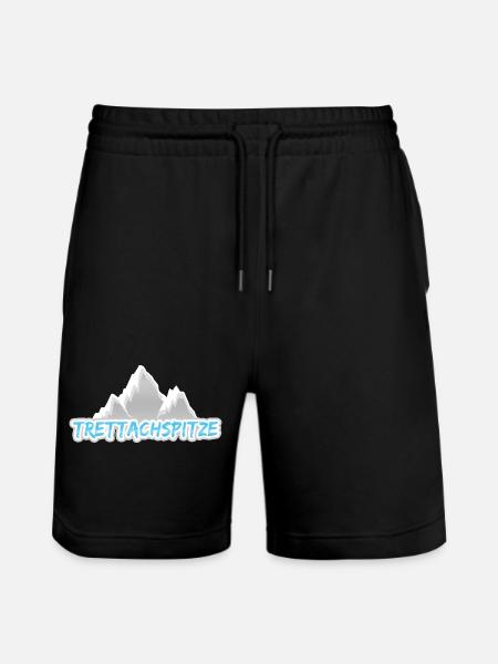Trettachspitze als Berg - Stanley/Stella Unisex Bio Joggingshorts Trainer - Schwarz