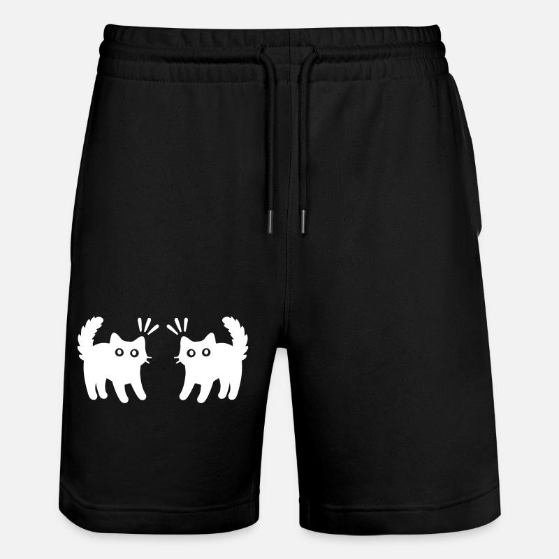 Katzen Paar - Stanley/Stella Unisex Bio Joggingshorts Trainer  - Schwarz