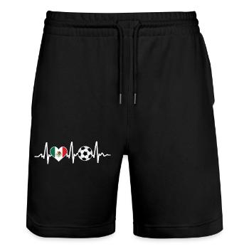 Mexico Football - Stanley/Stella Trainer Unisex Organic Jogging Shorts - black - Front - Nik (191cm) & Marisol (170cm)