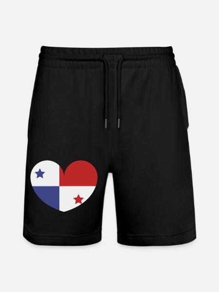 Panama-Herzflagge - Stanley/Stella Unisex Bio Joggingshorts Trainer  - Schwarz