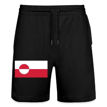 Make America Go Away – Drapeau du Groenland - Short de jogging bio TRAINER Stanley/Stella unisexe - noir - Devant - Nik (191cm) & Marisol (170cm)