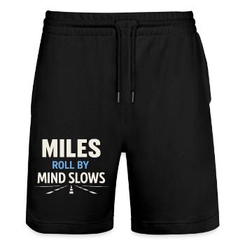 Trucking Therapy Road is my therapy trucker - Stanley/Stella Trainer Unisex Organic Jogging Shorts - black - Front - Nik (191cm) & Marisol (170cm)