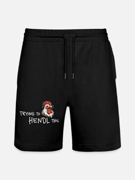 Hendl This: Chicken Humor - Stanley/Stella Trainer Unisex Organic Jogging Shorts - black
