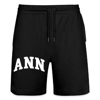 Ann - Stanley/Stella Unisex Bio Joggingshorts Trainer  - Schwarz - Vorne - Nik (191cm) & Marisol (170cm)