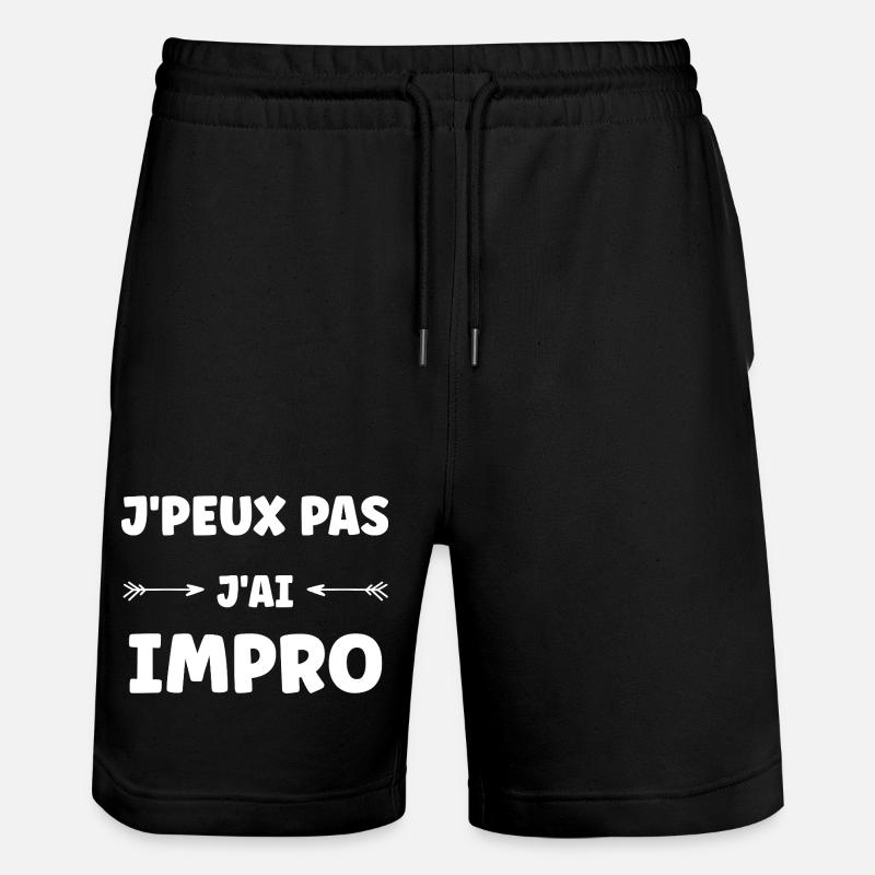 J'peux pas j'ai impro - Short de jogging bio TRAINER Stanley/Stella unisexe - noir
