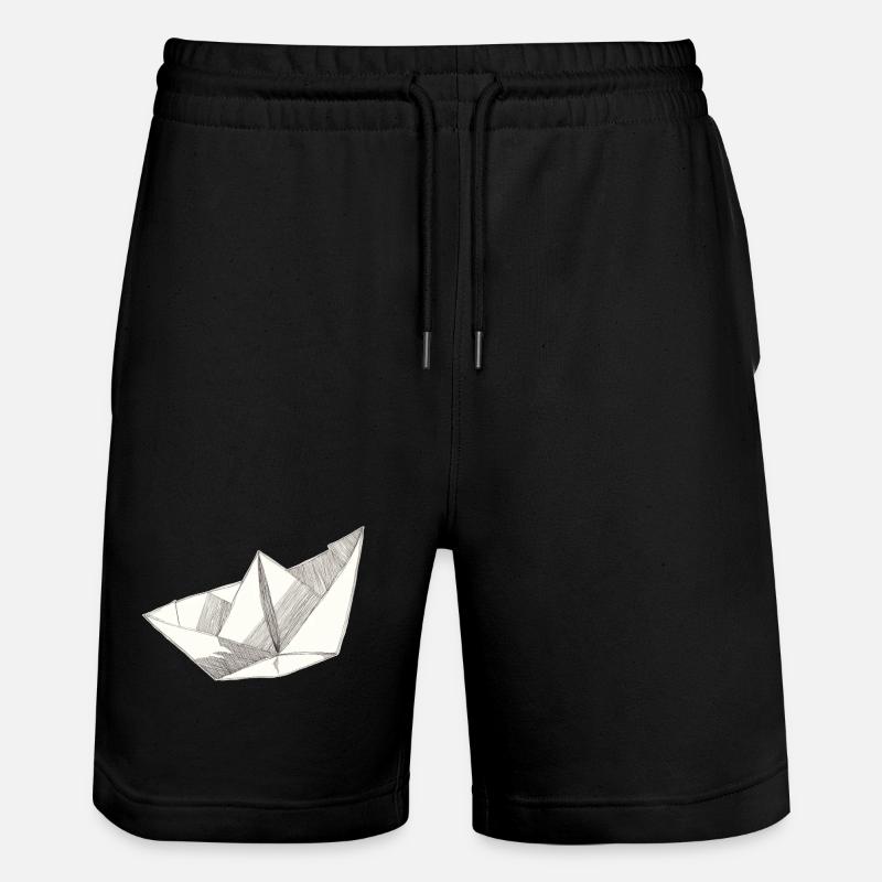 Papierschiff - Stanley/Stella Unisex Bio Joggingshorts Trainer  - Schwarz