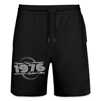 Unique 50e anniversaire Vintage 1976 Rétro - Short de jogging bio TRAINER Stanley/Stella unisexe - noir - Devant - Nik (191cm) & Marisol (170cm)