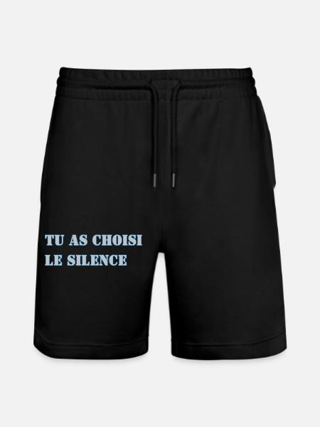 TU AS CHOISI LE SILENCE - Short de jogging bio TRAINER Stanley/Stella unisexe - noir