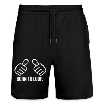 Born to Loop - Short de jogging bio TRAINER Stanley/Stella unisexe - noir - Devant - Nik (191cm) & Marisol (170cm)