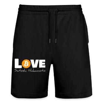 lovesatoshi - Stanley/Stella Trainer Unisex Organic Jogging Shorts - black - Front - Nik (191cm) & Marisol (170cm)