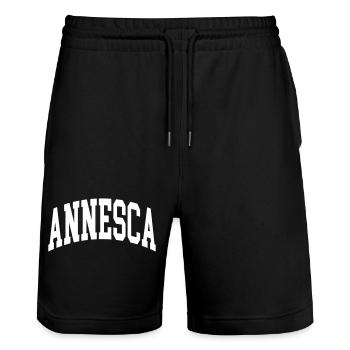 Annesca - Stanley/Stella Trainer Unisex Organic Jogging Shorts - black - Front - Nik (191cm) & Marisol (170cm)