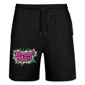 Karnevalsmaus Lustig Süß Party Geschenk - Stanley/Stella Unisex Bio Joggingshorts Trainer  - Schwarz - Vorne - Nik (191cm) & Marisol (170cm)
