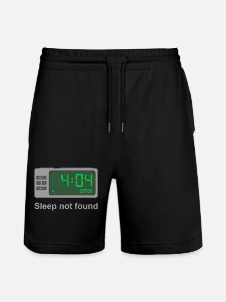 Error 404 - Sleep Not Found - Stanley/Stella Trainer Unisex Organic Jogging Shorts - black