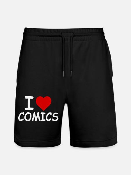 I Love Comics - Retro Bold - Stanley/Stella Trainer Unisex Organic Jogging Shorts - black