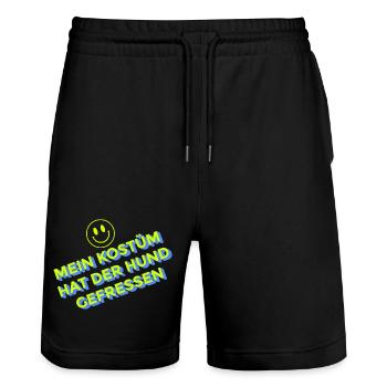 My costume was eaten by the dog – Funny Fasc - Stanley/Stella Trainer Unisex Organic Jogging Shorts - black - Front - Nik (191cm) & Marisol (170cm)