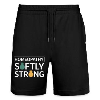 Équipement certifié de spécialiste clinique micro-dose - Short de jogging bio TRAINER Stanley/Stella unisexe - noir - Devant - Nik (191cm) & Marisol (170cm)