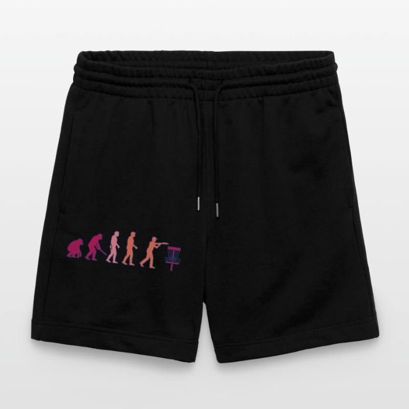 Disc Golf Evolution Funny Disc Golfer Flying Disc Stanley/Stella Trainer Unisex Organic Jogging Shorts