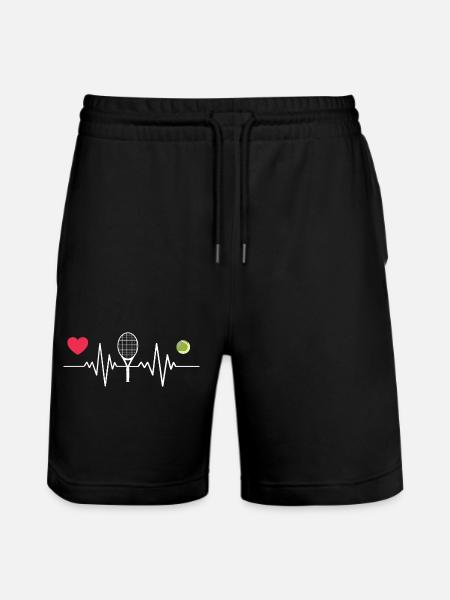 Tennis is My Heartbeat - Stanley/Stella Trainer Unisex Organic Jogging Shorts - black