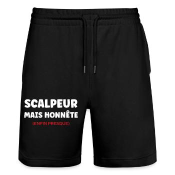 Scalpeur Honnête Presque - Short de jogging bio TRAINER Stanley/Stella unisexe - noir - Devant - Nik (191cm) & Marisol (170cm)