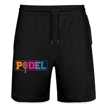 Padel Sport - Stanley/Stella Trainer Unisex Organic Jogging Shorts - black - Front - Nik (191cm) & Marisol (170cm)