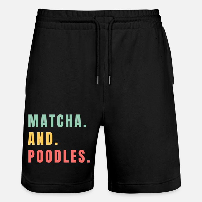 MATCHA UND PUDEL - Stanley/Stella Unisex Bio Joggingshorts Trainer  - Schwarz