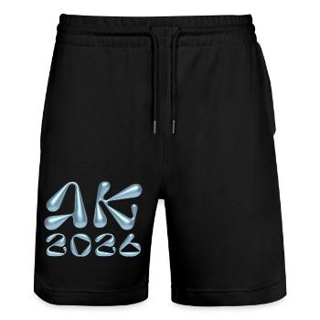 Métal liquide AK 2023 - Short de jogging bio TRAINER Stanley/Stella unisexe - noir - Devant - Nik (191cm) & Marisol (170cm)