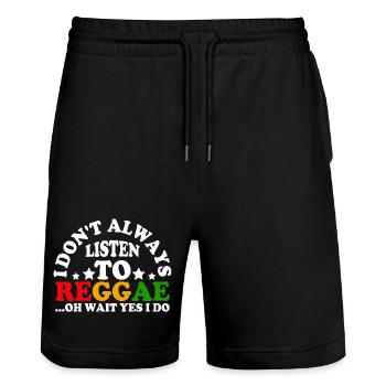 Don’t Listen to Reggae Circle - Stanley/Stella Trainer Unisex Organic Jogging Shorts - black - Front - Nik (191cm) & Marisol (170cm)
