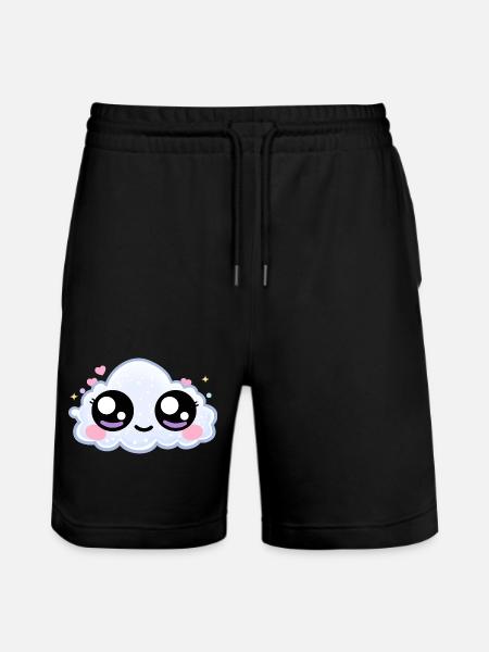 Cloud Eyes Kawaii – Soft Dreamy Eyes - Stanley/Stella Trainer Unisex Organic Jogging Shorts - black
