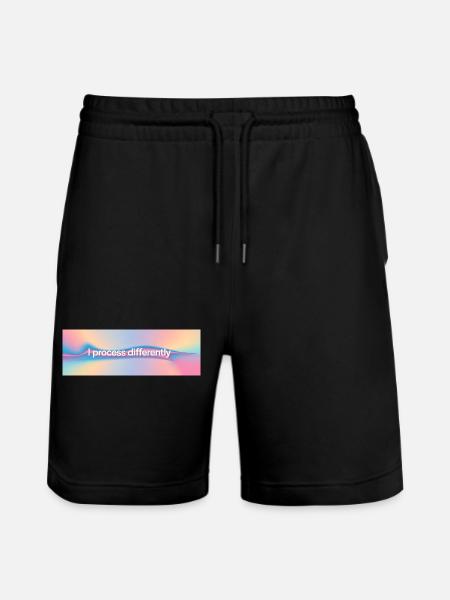 I process differently - Stanley/Stella Trainer Unisex Organic Jogging Shorts - black