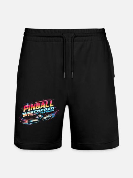Pinball Whisperer Pinball Player - Stanley/Stella Trainer Unisex Organic Jogging Shorts - black