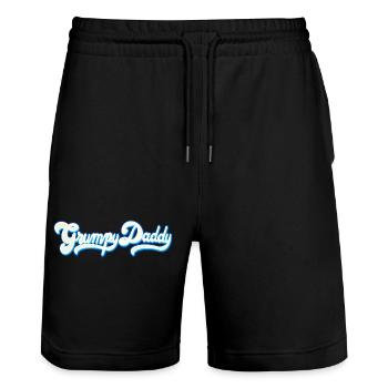 Scénario de Grumpy Daddy - Couleur « Crème fouettée » - Short de jogging bio TRAINER Stanley/Stella unisexe - noir - Devant - Nik (191cm) & Marisol (170cm)