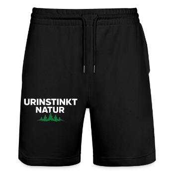 Instinct primordial Nature – Déclaration forte de la nature - Short de jogging bio TRAINER Stanley/Stella unisexe - noir - Devant - Nik (191cm) & Marisol (170cm)