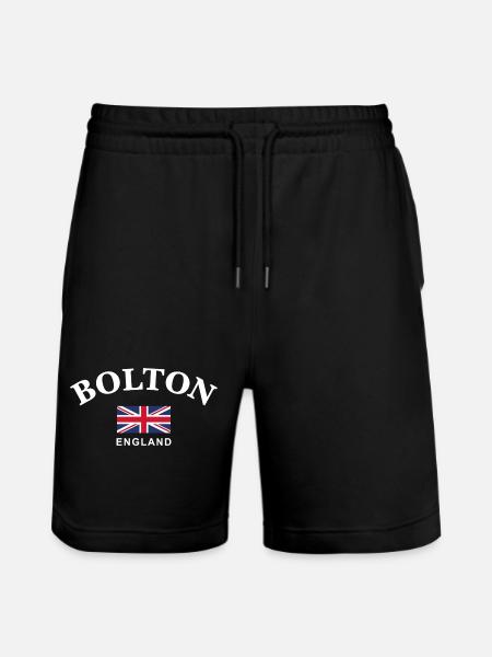 Bolton, England - Stanley/Stella Trainer Unisex Organic Jogging Shorts - black