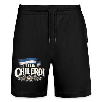 Nicaragua Nicaragisch Feelin Chilero - Stanley/Stella Unisex Bio Joggingshorts Trainer  - Schwarz - Vorne - Nik (191cm) & Marisol (170cm)