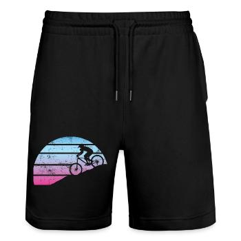 Fahhrrad Sunset - Stanley/Stella Unisex Bio Joggingshorts Trainer  - Schwarz - Vorne - Nik (191cm) & Marisol (170cm)