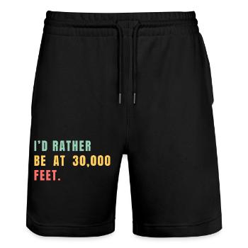 Je préférerais être à 30 000 pieds - Short de jogging bio TRAINER Stanley/Stella unisexe - noir - Devant - Nik (191cm) & Marisol (170cm)