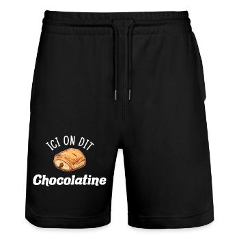 Chocolatine Humour Pain au Chocolat South West - Stanley/Stella Trainer Unisex Organic Jogging Shorts - black - Front - Nik (191cm) & Marisol (170cm)