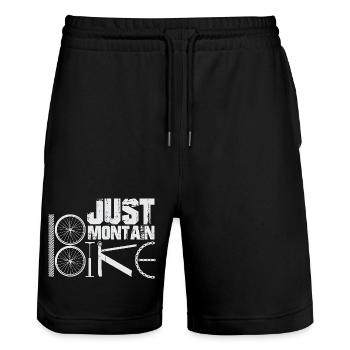BMX Fahrrad Spruch bmx biker - Stanley/Stella Unisex Bio Joggingshorts Trainer  - Schwarz - Vorne - Nik (191cm) & Marisol (170cm)