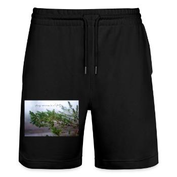fabiolous world rainy season - Stanley/Stella Trainer Unisex Organic Jogging Shorts - black - Front - Nik (191cm) & Marisol (170cm)