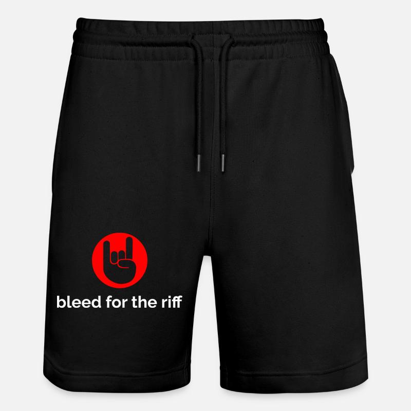 Bleed For The Riff red/white - Stanley/Stella Unisex Bio Joggingshorts Trainer  - Schwarz