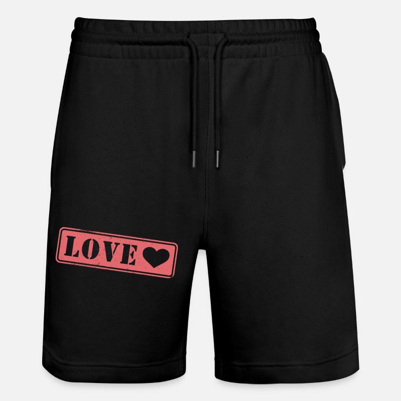 Liebesstempelherz - Stanley/Stella Unisex Bio Joggingshorts Trainer  - Schwarz