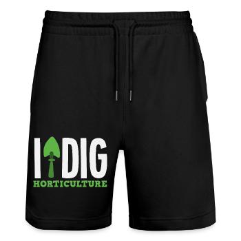 Gartenbau Graben Pflanzenliebhaber Garten Gärtner - Stanley/Stella Unisex Bio Joggingshorts Trainer  - Schwarz - Vorne - Nik (191cm) & Marisol (170cm)