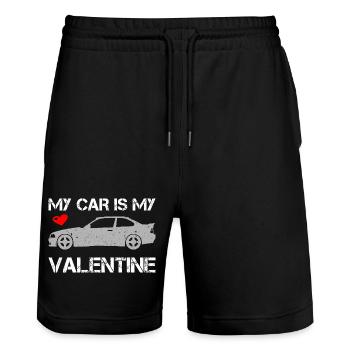 My Car Is My Valentine - Stanley/Stella Unisex Bio Joggingshorts Trainer  - Schwarz - Vorne - Nik (191cm) & Marisol (170cm)